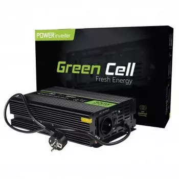 Power inverter Green Cell INV07, DC 12 V to AC 230 V, 300 W, 50 Hz, Type C plug, black