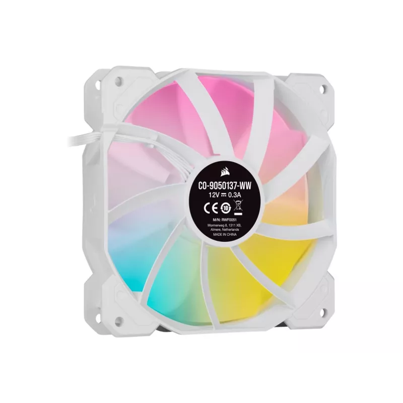 Corsair iCUE SP120 RGB ELITE Performance 120mm White PWM ARGB Case Fan Triple Pack