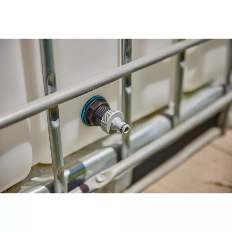 tank connector Push IN, G 1 and G 3/4 (black, for Wall Thicknesses of 2-10mm)