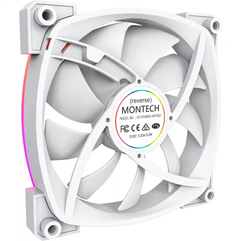 Montech RX140 PWM 140mm ARGB Case Fan - White