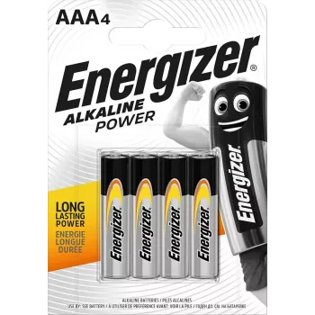 ENERGIZER BATTERY ALKALINE POWER AAA LR03 4 PIECES