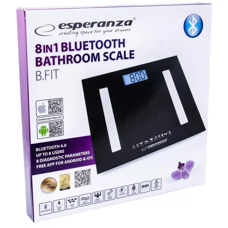 Esperanza EBS016K personal scale Electronic personal scale Square Black