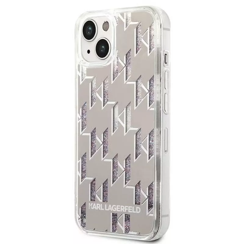 Karl Lagerfeld KLHCP14MLMNMS iPhone 14 Plus 6.7 hardcase silver / silver Liquid Glitter Monogram
