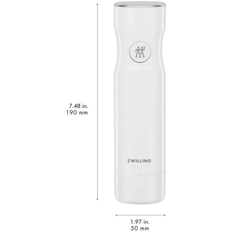 Vacuum sealer ZWILLING FRESH & SAVE White pump, battery 3.7V, MicroUSB charging, 190×50×50 mm, 330 g