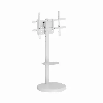 Floor TV stand GEMBIRD TVS-86TR-01-W for 37–86 inch TVs, white, swivel & tilt, VESA 200x200–600x400, max load 50 kg