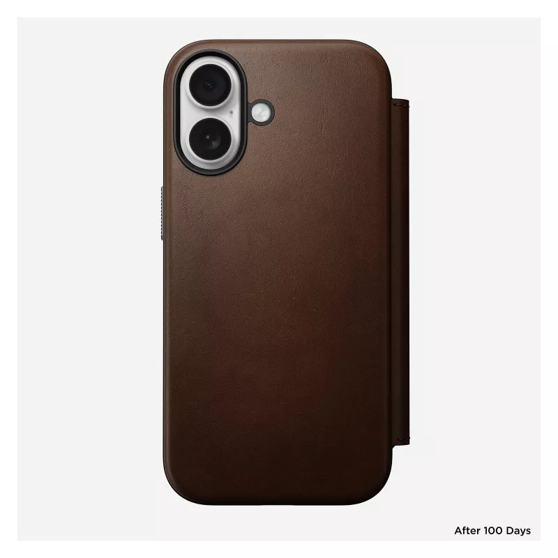 Folio phone case Nomad NM014209858 for Apple iPhone 17, 16 cm (6.3 inch), brown, 4 card pockets