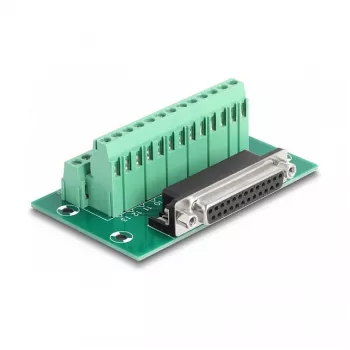 DeLOCK D-Sub 25 pin female to Terminal Block for DIN rail 51mm x 86mm x 30mm