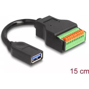 DeLOCK USB 3.2 Gen 1 Cable Type-A female to Terminal Block Adapter 15 cm