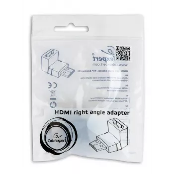 HDMI gender changer GEMBIRD A-HDMI90-FML, HDMI to HDMI, right-angle 90° adapter, black