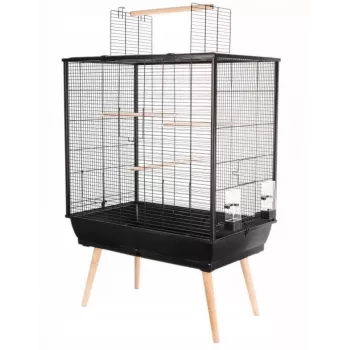 Bird cage ZOLUX Neo Jili H80 Black — metal/plastic cage 78×48×81 cm with 2 storage drawers