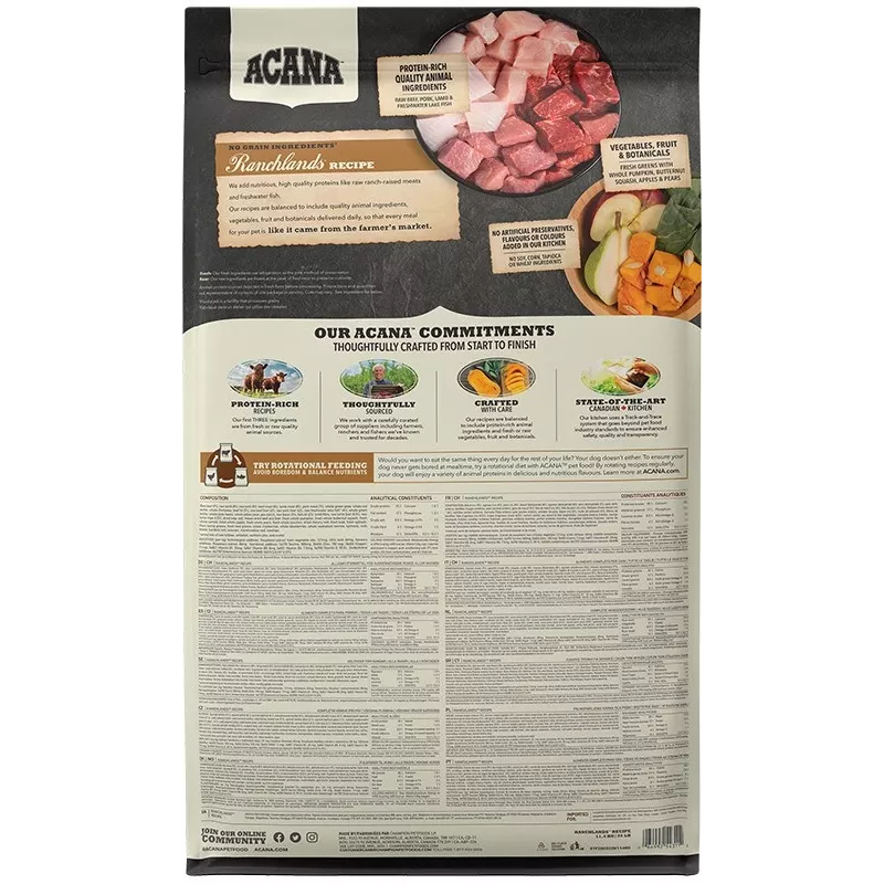 ACANA Highest Protein Ranchlands - dry dog food - 11,4kg