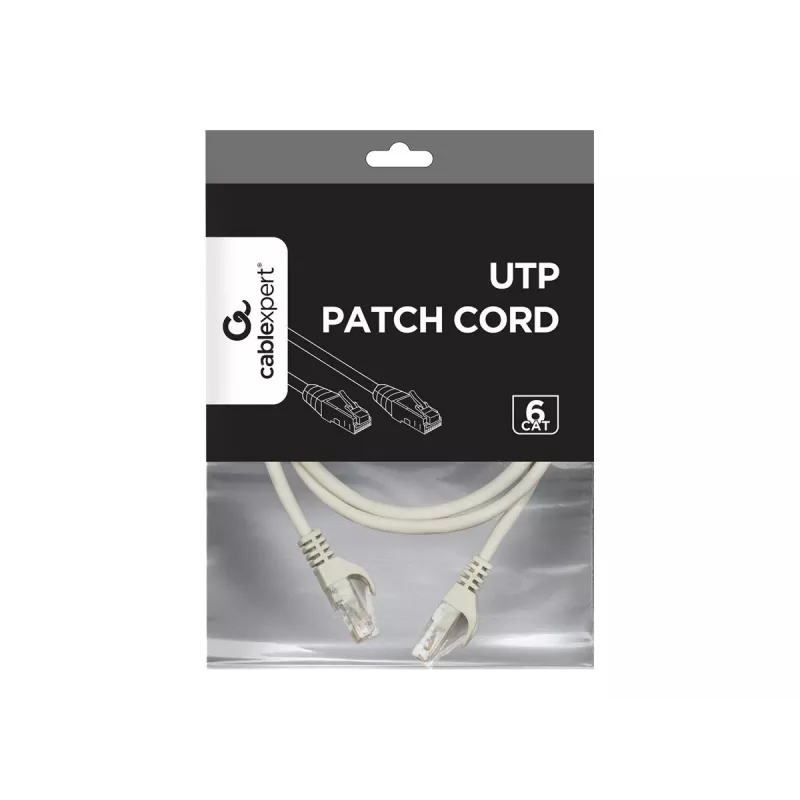 Networking cable Gembird Cat6 RJ-45 to RJ-45 1 m, U/UTP, 24 AWG, grey