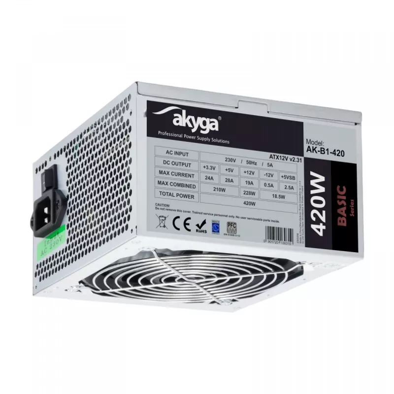 Akyga AK-B1-420 power supply unit 420 W 20+4 pin ATX ATX Grey