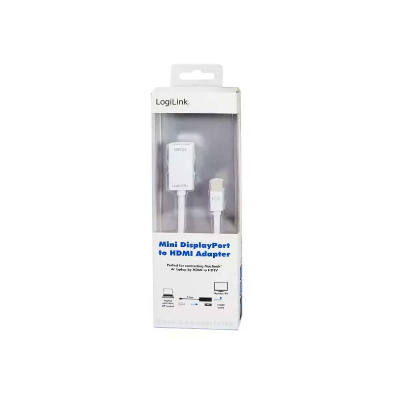 Video cable adapter LOGILINK Mini DisplayPort to HDMI Type A CV0036A, 0.1 m, grey