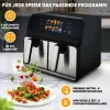 Hot air fryer ProfiCook PC-FR 1287 H — double 8 L, 2200 W, touch LED, black/stainless steel