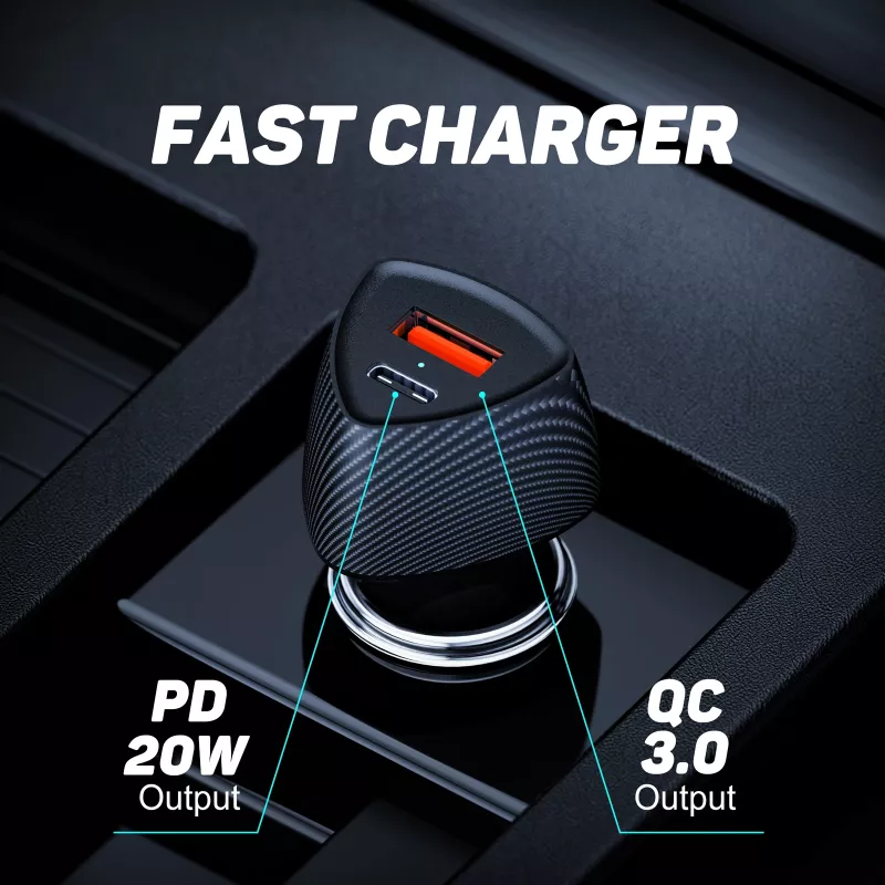Car Charger Tellur FCC10 38W 6A PD20W QC3.0 — USB-C and USB-A vehicle power adapter
