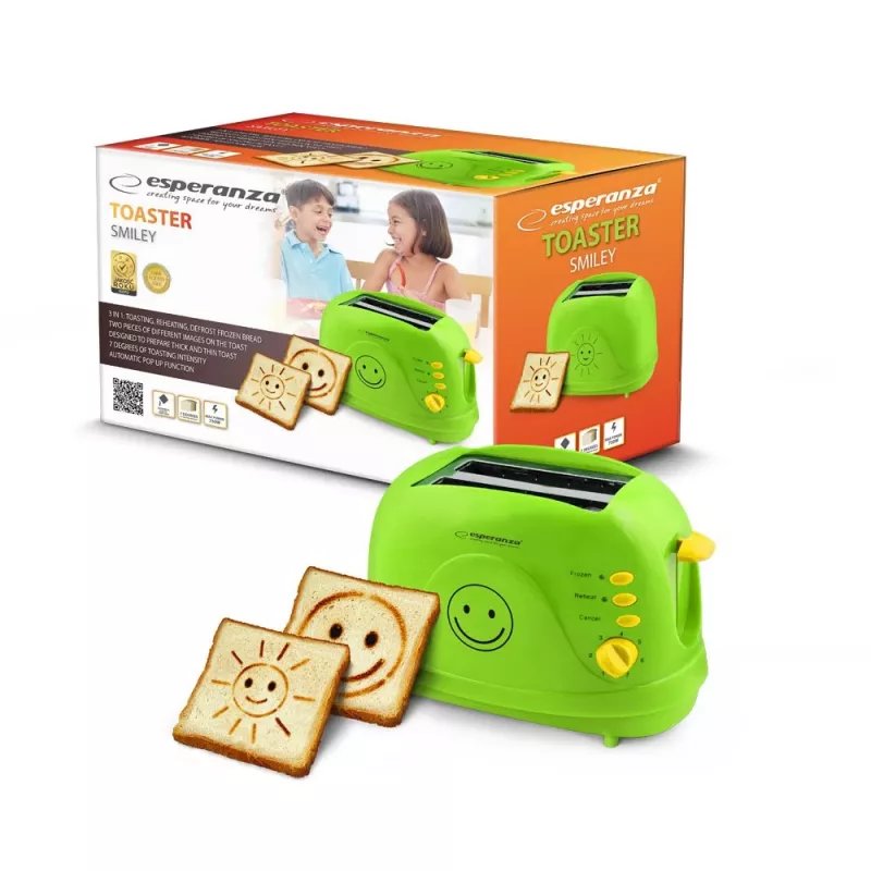 Esperanza EKT003 Smiley toaster 750 W green