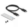 SSD enclosure DELOCK 42025 for 1 x M.2 (PCIe, USB4 Gen4, USB-C) Grey, aluminium