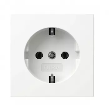 Schuko Socket Outlet Gira 418870 flush-mounted, pure white