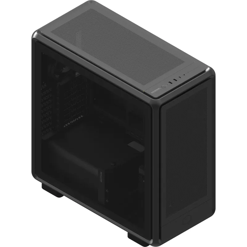 PC Midi Tower Cooler Master MasterFrame 600 Mesh — Black, supports ATX/EATX, 2x200mm front fans, front/side fan support, 2x3.5 inch + 3x2.5 inch bays