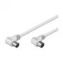 Wentronic Goobay Antenna Angled Connection Cable, White, 2.5 m - IEC/Coax Plug 90° IEC/Koax-Socket 90° (11521)