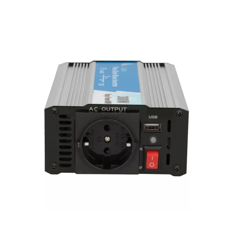 Voltage converter Extralink OPIP-300W 12V 300W pure sine, aluminium housing, active cooling