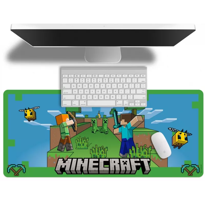 Mouse pad Kids Euroswan 80x30 cm Minecraft — large desk mat for mouse and keyboard