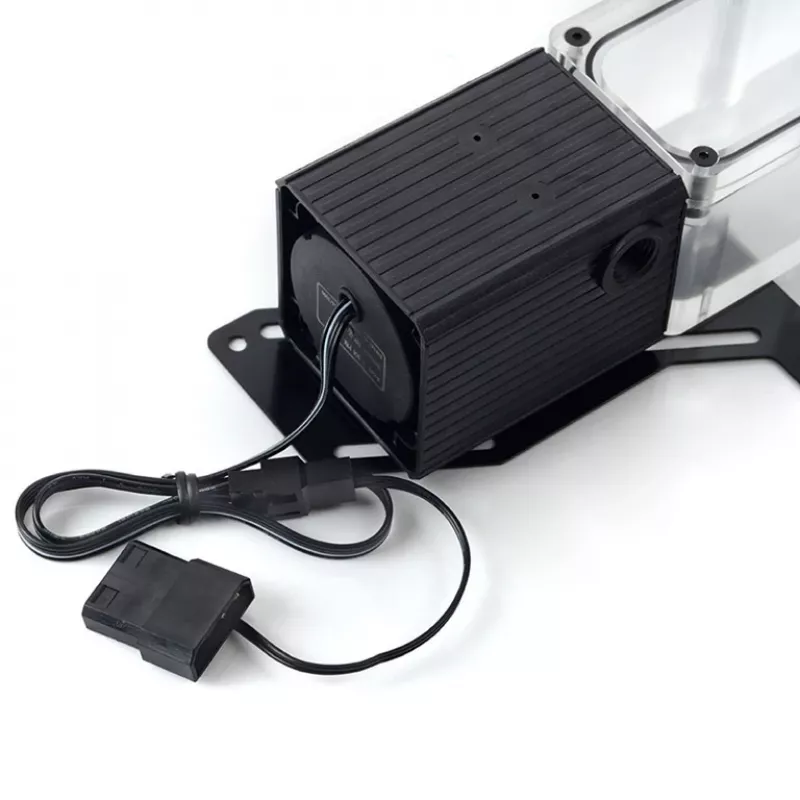 BitsPower Tiny Tank SC6 200 Pump PWM transparent – compact pump-reservoir combo for water cooling