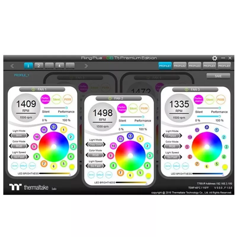 Thermaltake Riing 12 RGB Plus TT Premium Edition 5-Pack 120mm ARGB Case Fans