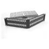 DeLOCK 19 inch Keystone Patch Panel 48 port with strain relief 2U angled black