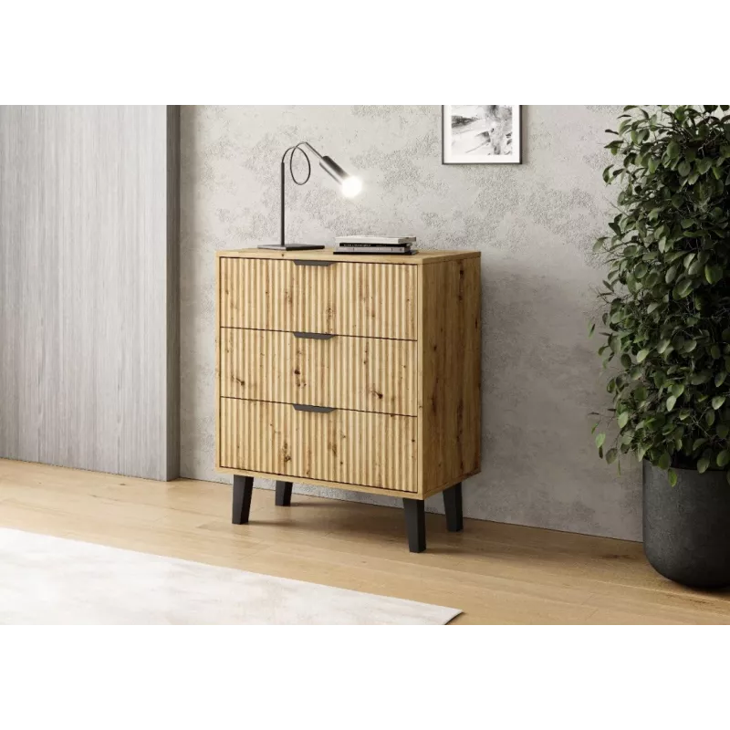 SCANDI 3S SLIM OAK ARTISAN CHEST OF DRAWERS