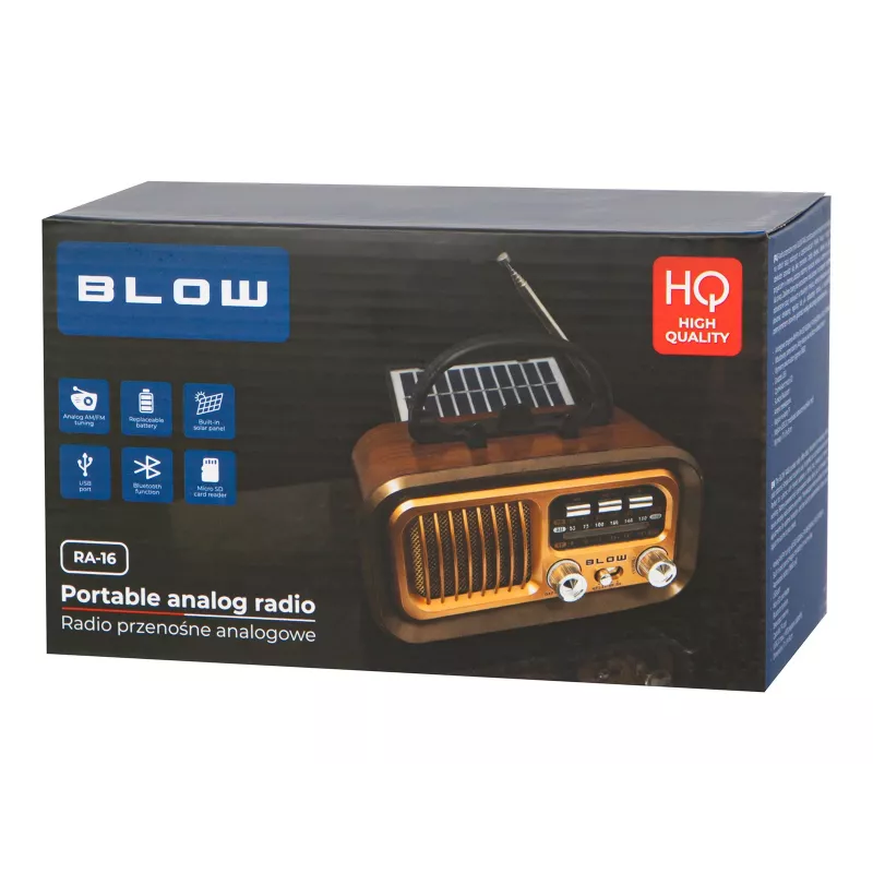 Portable analog AM/FM radio RA16 solar