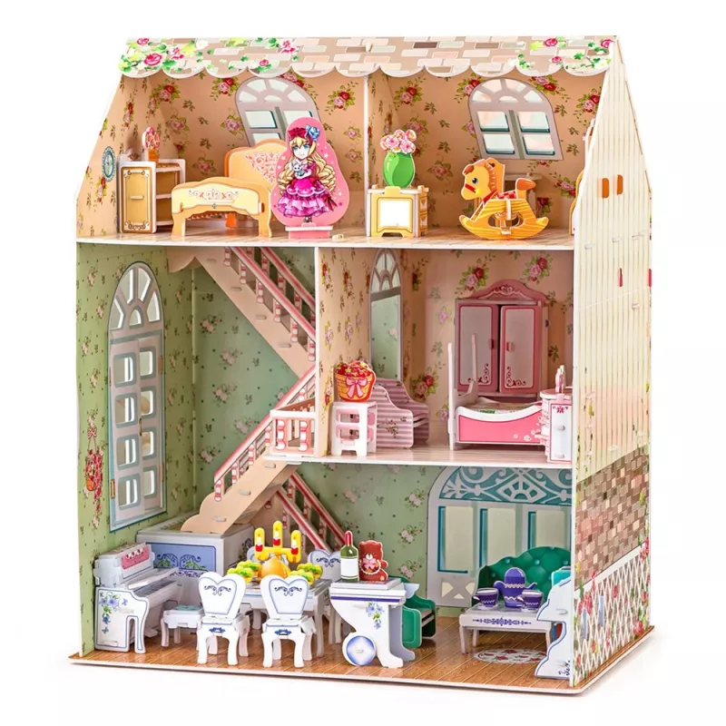 Dollhouse model kit CubicFun P645H — 3D paper/cardboard assembly, Dreamy