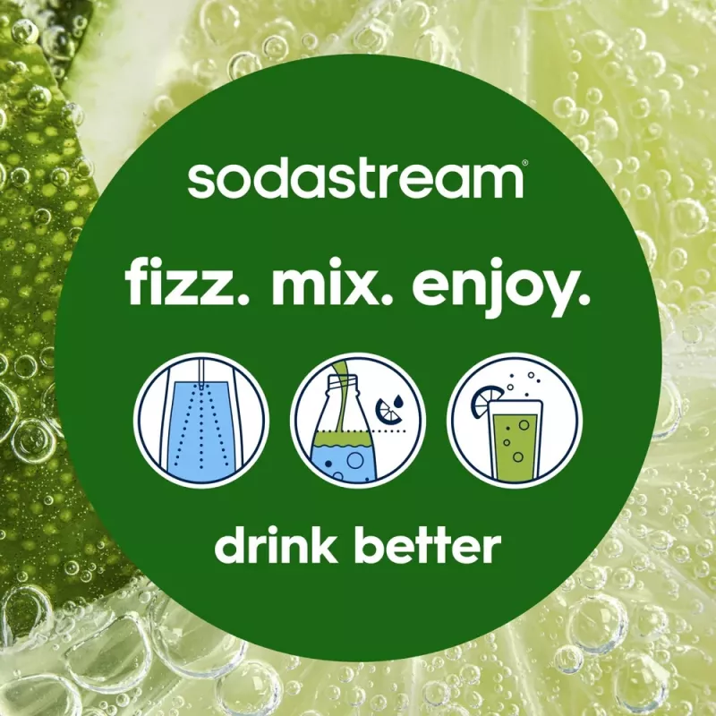 Soda maker SODASTREAM Art Blue Steel — 1 L plastic bottle, 60 L carbonator, 173×245×430 mm