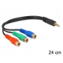 Audio cable DeLOCK 62499 0.24m 3.5mm to 3 x RCA Black