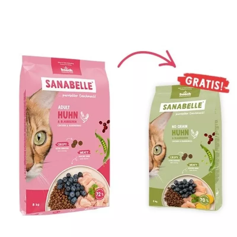 BOSCH Sanabelle Adult Chicken & Blueberries - dry cat food - 2kg