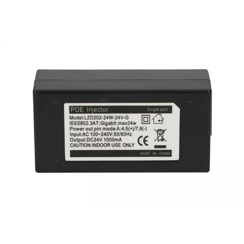 PoE power supply Extralink POE-24-24W-G 24V 1A 24W Gigabit, indoor, black, AC cable included