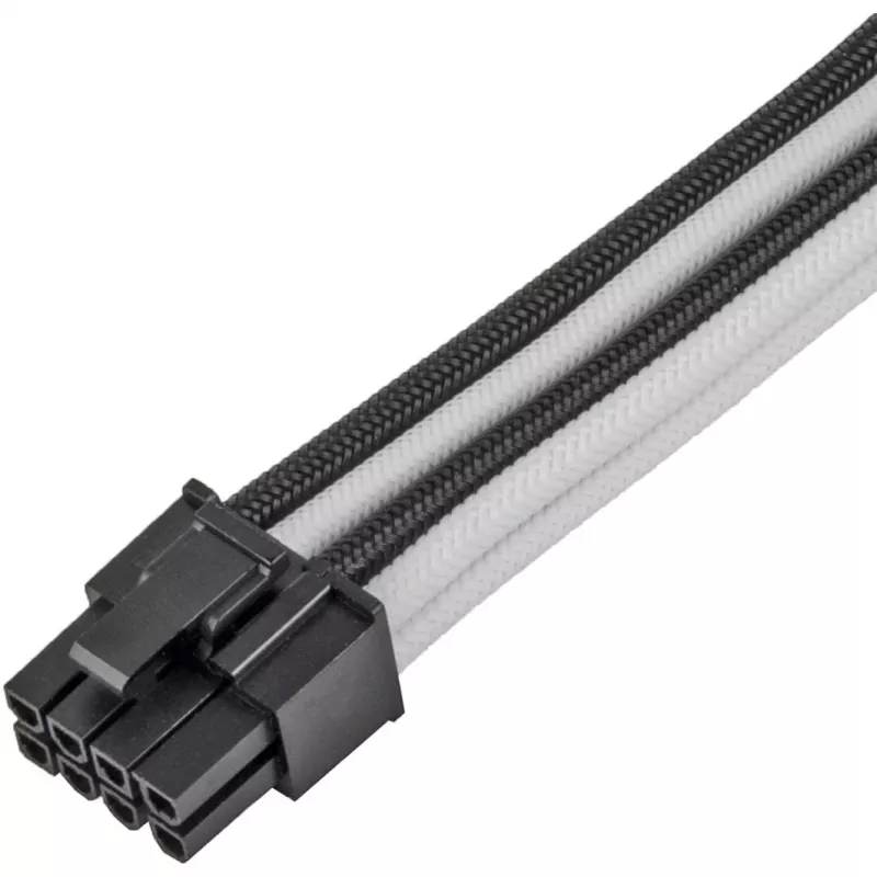 Power extension cable SILVERSTONE PP07E 8‑pin PCIe 30 cm (black/white)