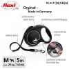 Retractable dog lead Flexi Black Design M, tape leash, 5 m, for medium breeds (10–25 kg), max load 20 kg