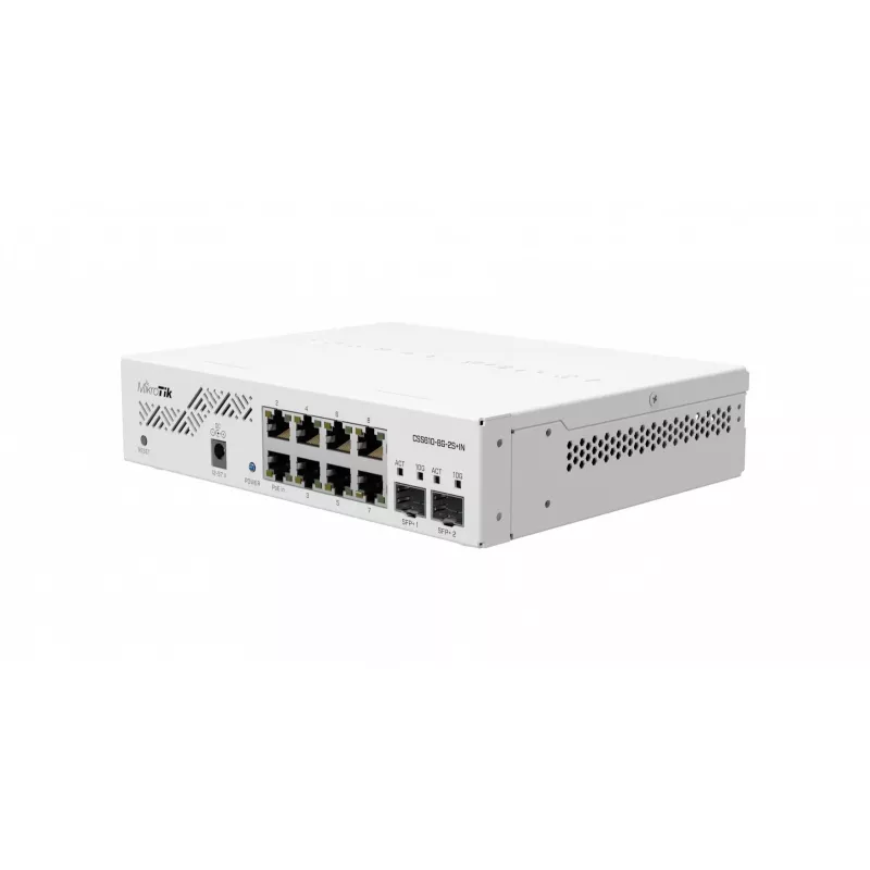 Network switch MikroTik CSS610-8G-2S+IN — 8x Gigabit RJ-45, 2x SFP+ 10G, PoE, 12–57V input