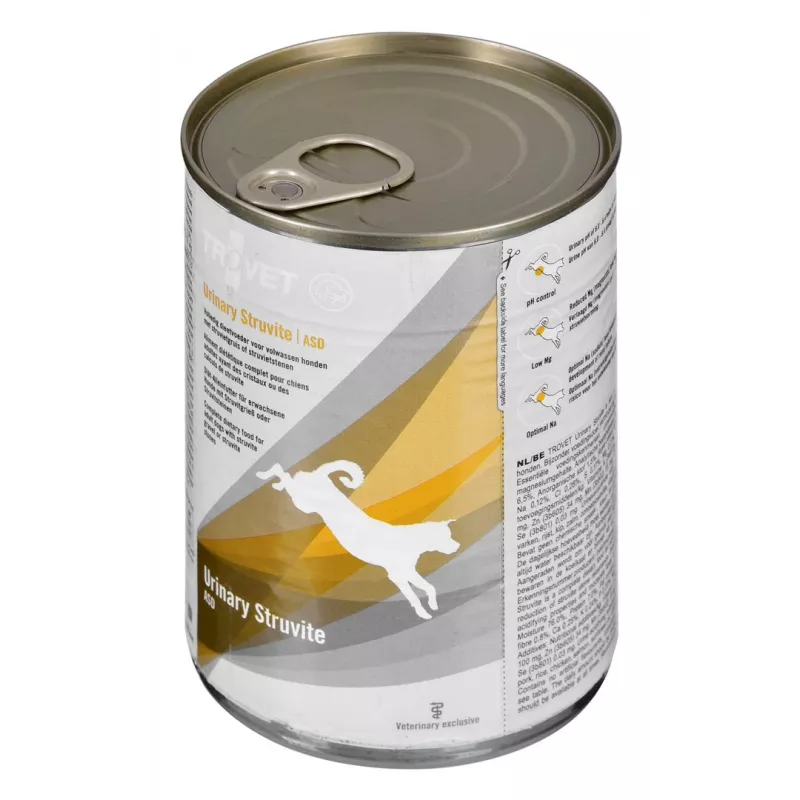 Veterinary diet TROVET Urinary Struvite 400 g — canned dog food with chicken and pork for senior adults