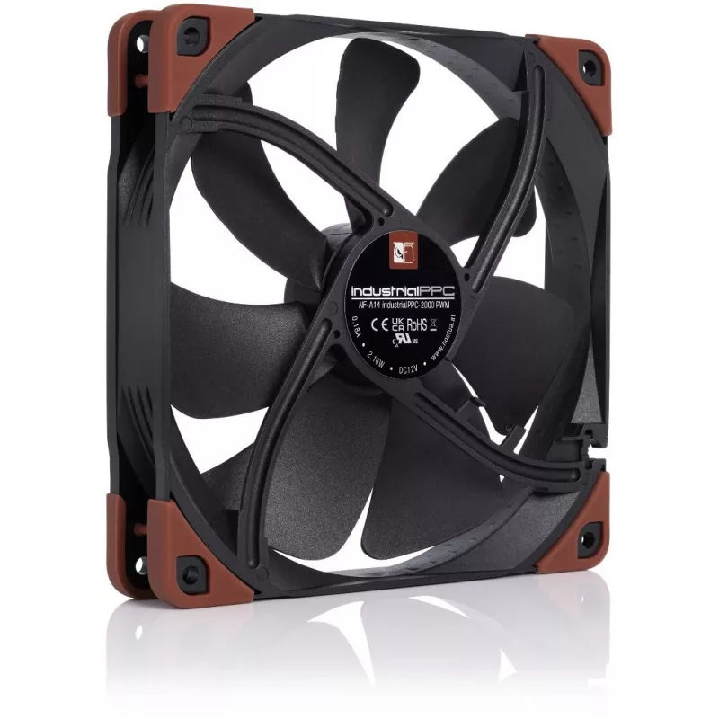 Fan Noctua NF-A14 INDUSTRIALPPC-2000 PWM, 140x25 mm, 12V, PWM, 500–2000 RPM, 182.5 m³/h, IP52, SSO bearing