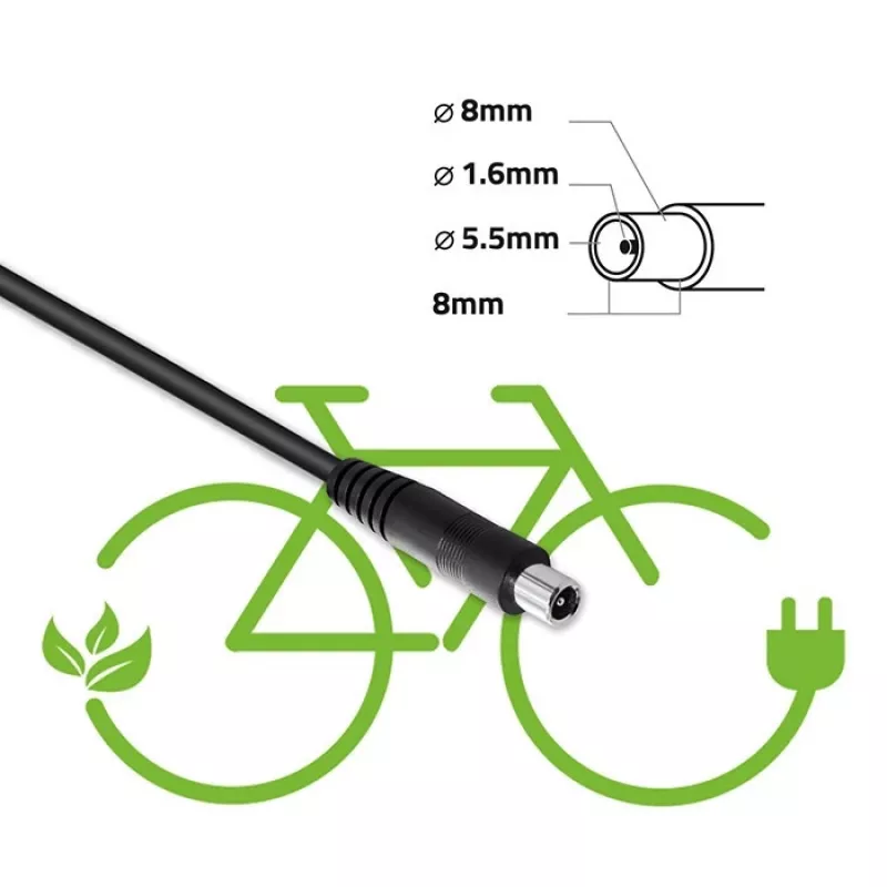 Qoltec Fast Charger for XIAOMI 36V Electric Scooter Bike | 42V | 2A | 8.0*8.0mm+pin | waterproof + power cable