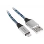 Lightning cable Tracer TRAKBK46269 1m Black Blue Silver