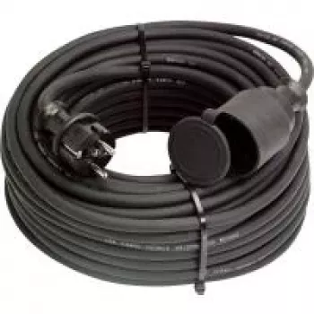 AS Schwabe power extension cable [ Grounded Plug-rubber-Plug - Grounded Plug-rubber-Coupling] Black 50.00 m 603 (60340)