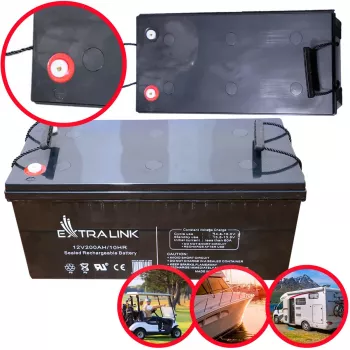 Extralink Accumulator AGM 12V 200Ah sealed lead‑acid (VRLA), 12 V, 200 Ah, maintenance‑free