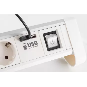 Power Extension S/CONN 60317-W 1.5m 4 AC Outlets White