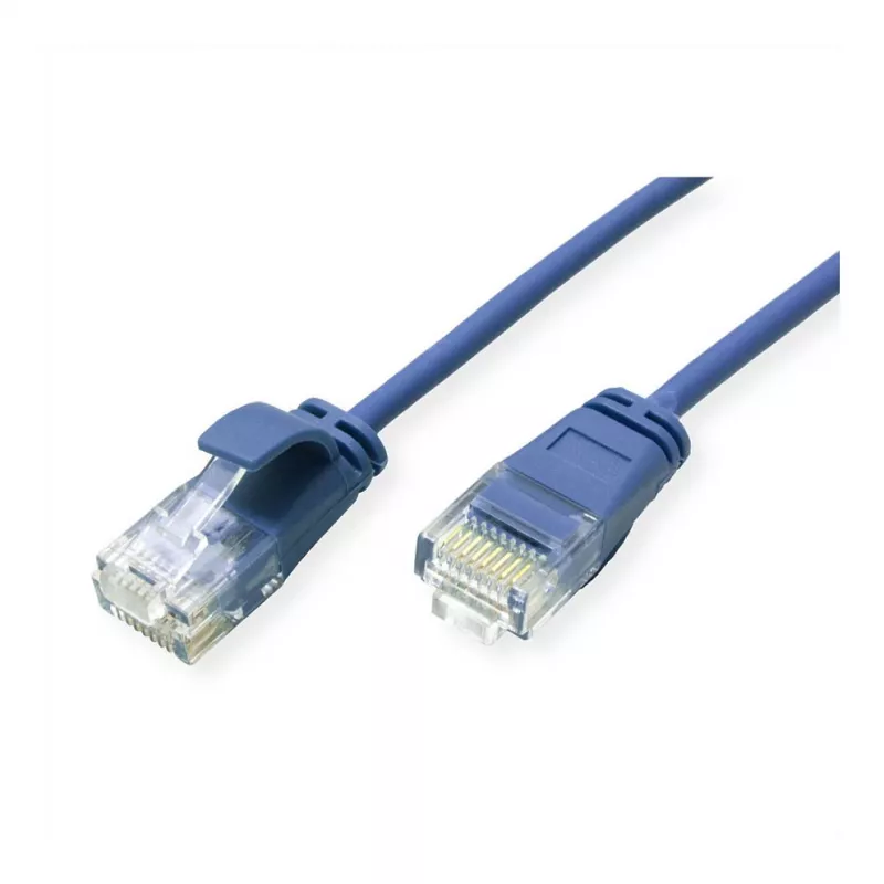 ROLINE GREEN UTP Patch Cable Cat.6A (Class EA), LSOH, slim, Blue, 1 m