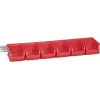Storage box allit 457060 — dimensions 615×165×75 mm, red, 1 pc