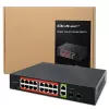 Network Switch QOLTEC 52292 — Gigabit Ethernet PoE, 16x RJ45, 2x RJ45 uplink, 2x SFP